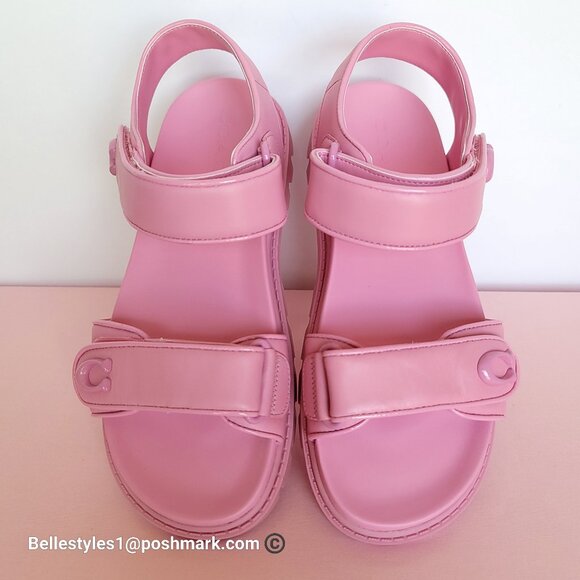 COACH Brynn Double Strap Smooth Leather Sandal- Vivid Pink Color. Women’s 6.5B⭐ - Picture 11 of 16
